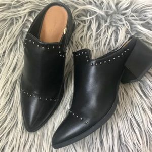Black Studded Mules